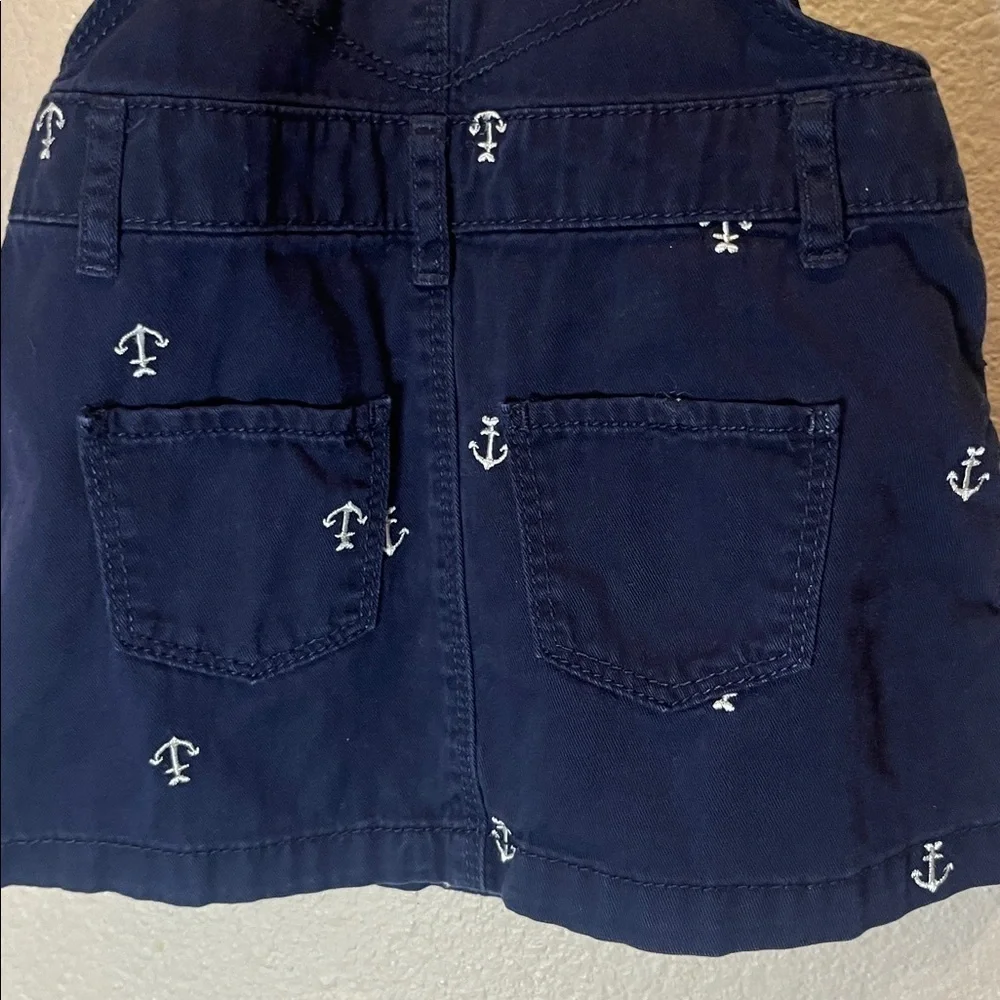 Oshkosh B’Gosh Baby Girl’s Navy Blue Anchor Overall Dress Jumper Size 2T